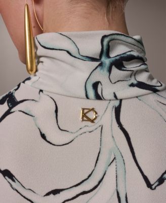 Women's Mock Neck Button Shoulder Top