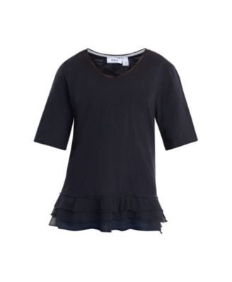 Women's V-Neck Mixed Media Tee