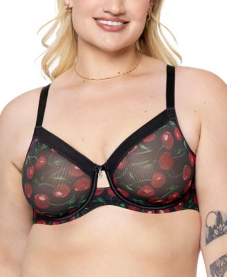 Women's Sheer Mesh Full Coverage Unlined Underwire Bra