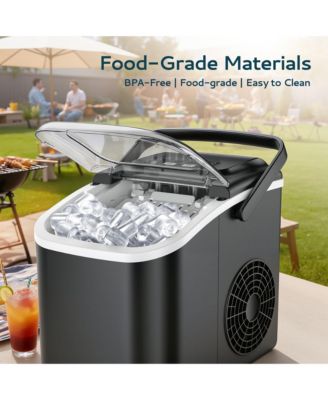 8.5 in. 26 lb. Bullet Ice Portable Countertop Ice Maker in Black with Auto-Cleaning