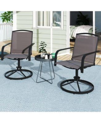 Patio Swivel Chair Set of 2 with High Back and Ventilated Seat