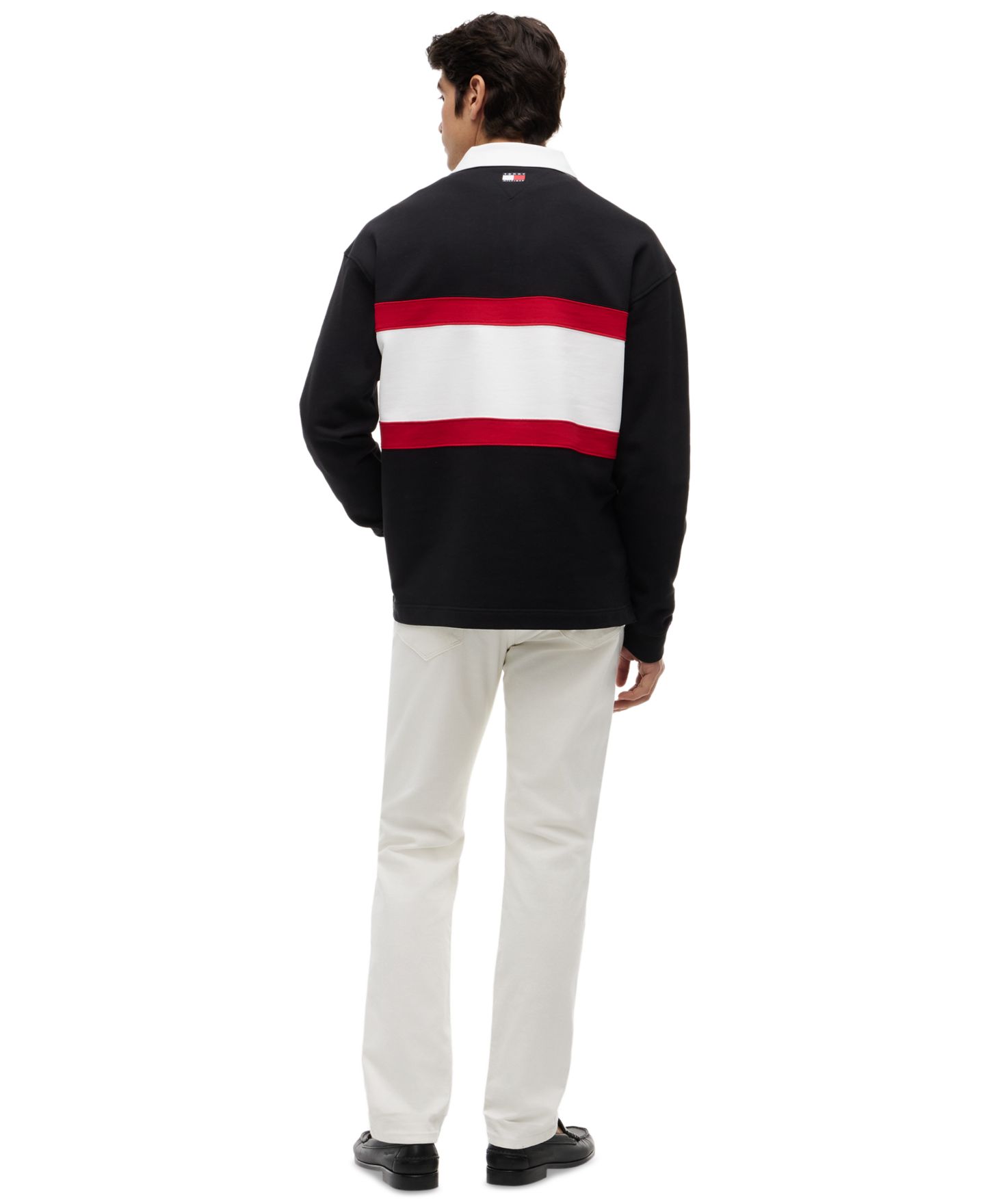 Мужское поло Tommy Hilfiger x Cadillac F1® Panelled Script Rugby Polo Shirt, цвет: Чёрный — фото 4