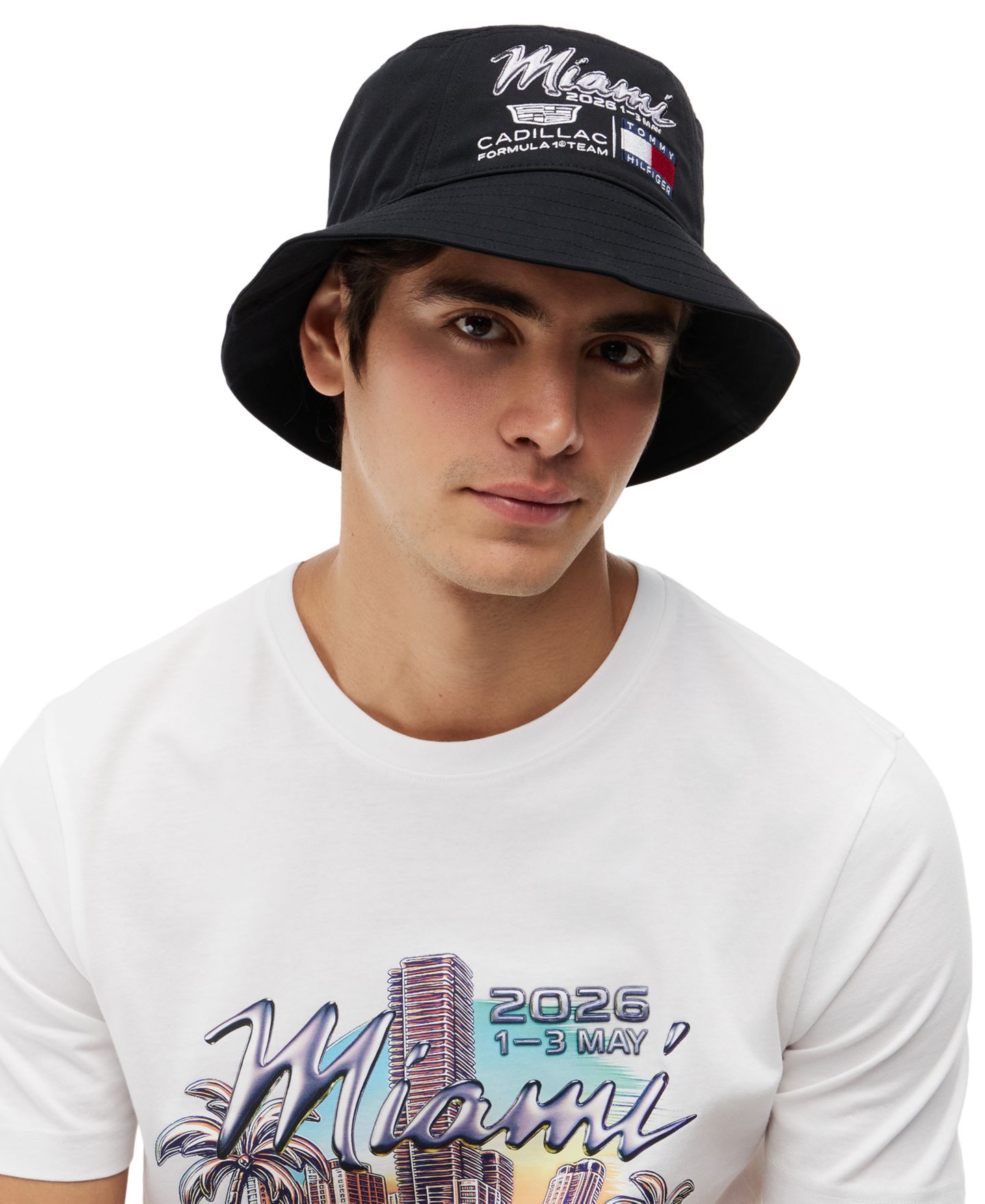 Мужская панама Tommy Hilfiger x Cadillac F1® Miami Bucket Hat, цвет: Чёрный — фото 4
