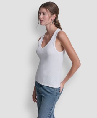 Women's Rhinestone V-Neck Tank Top