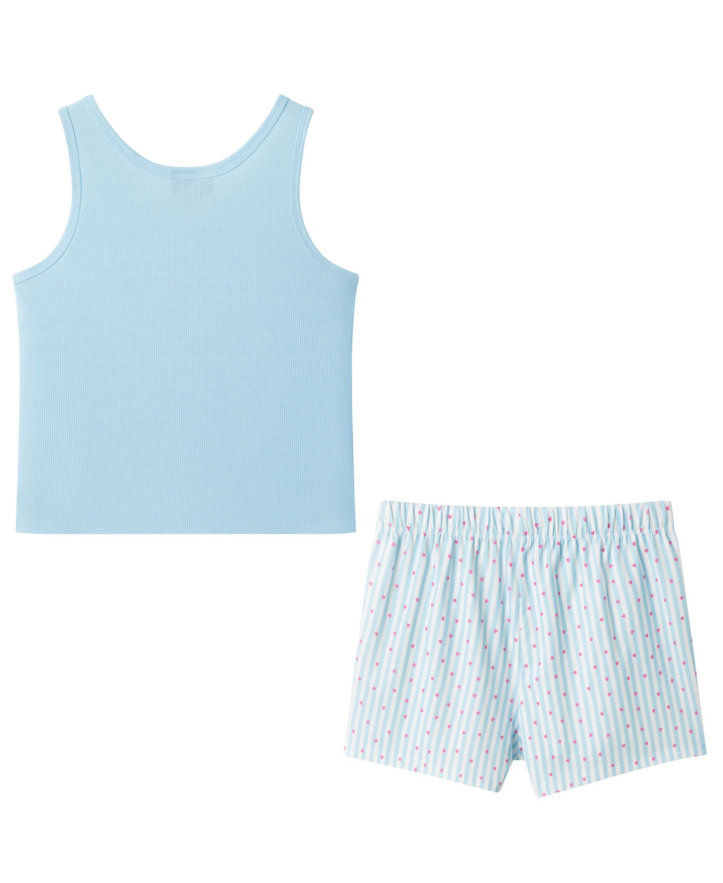 Andy & Evan Girls' 6-16 Henley Tank & Short, 2-Piece Pajama Set, цвет: Светлый синий — фото 2