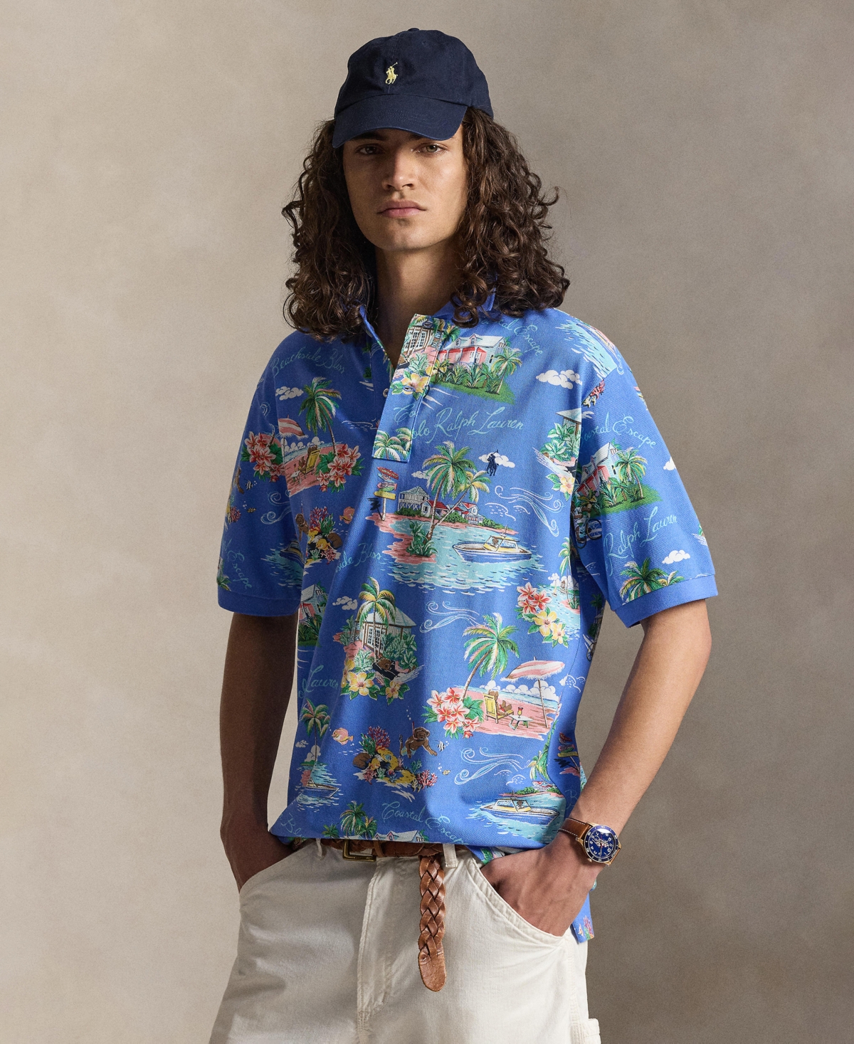 Polo Ralph Lauren Men's Big & Tall Classic-Fit Polo Shirt - Bahamas Bear/Blue