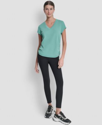 Women's Ruched Side Seams V-Neck Tech T-Shirt