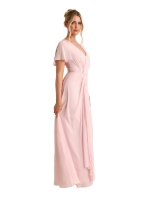 Women's Knot Front Chiffon Bridesmaid Dress