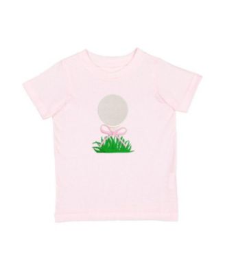 Toddler Girls Golf Tee Bow Patch Short Sleeve T-Shirt
