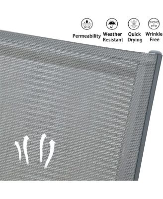 set of 2 outdoor chaise lounges with woven polypropylene seats and stackable aluminum frames durable, stylish, and perfect for patios