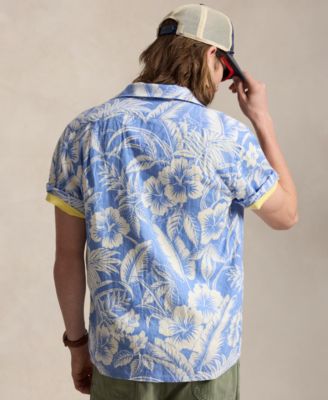 Men's Short-Sleeve Linen Button-Up