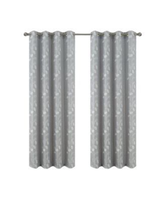 100% Polyester 140 GSM Reed Embroidered Grommet Curtain Panel