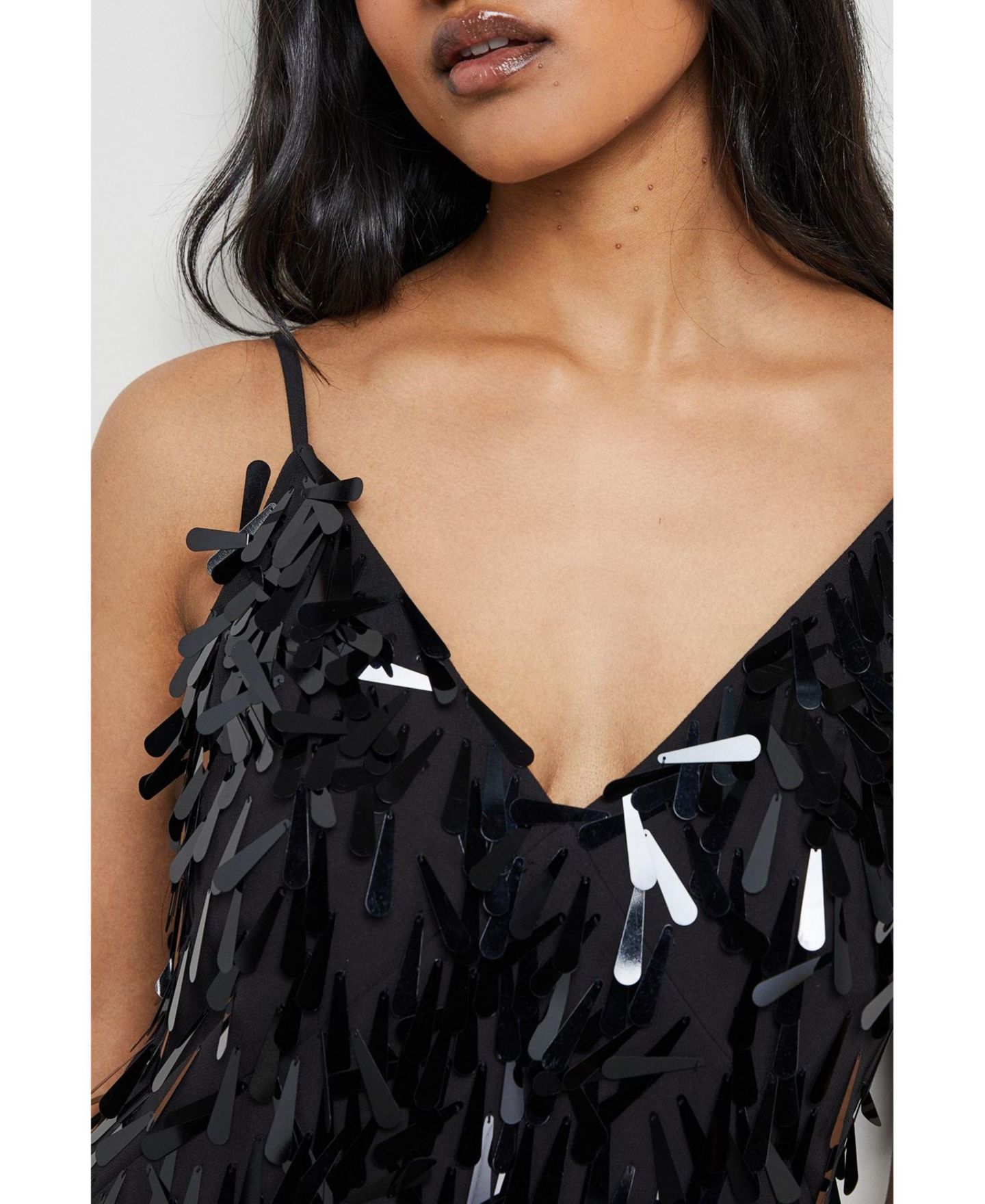 Женское платье Warehouse Premium Teardrop Embellished Midi, цвет: Чёрный — фото 5