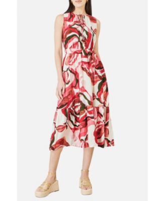 Women's Viscose Swirl Print Midi Dress