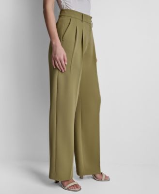 Petite Textured Mid-Rise Trousers