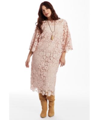Women's June and Vie Bell-Sleeve Lace Midi Dress