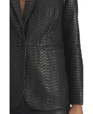 Women's Tatacoa Woven Leather Straight Fit Blazer