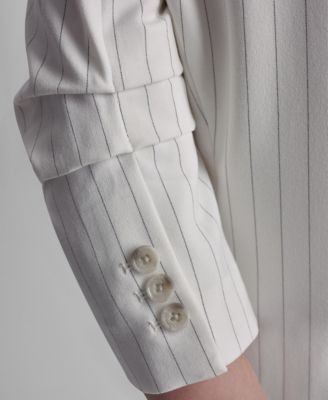 Women's Pinstripe One-Button Notch Collar Jacket