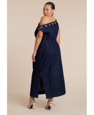 Women's Grommet Detail Denim Dress