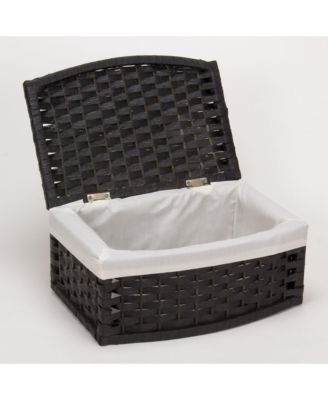 Woven Basket with Lid, Paper Rope Basket