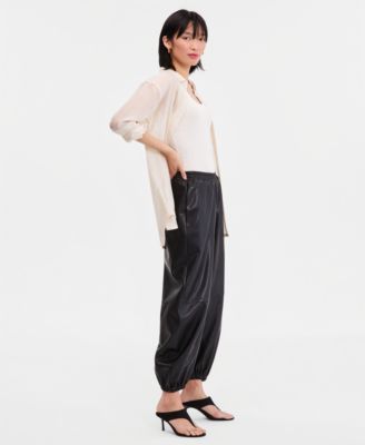 Women's Faux-Leather Balloon Pants