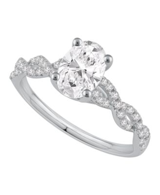 Certified Lab-Grown Diamond Solitaire Plus Engagement Ring (1-1/4 ct. t.w.) in 14k White Gold