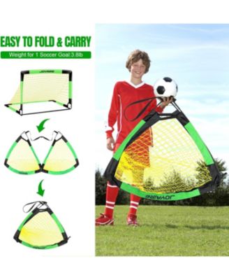 Pro-Grade 7x5ft Pop-Up Soccer Goal for Kids – Durable 5-Layer Tear-Resistant Net & 10mm Poles, Portable Set Includes Size 4 Ball