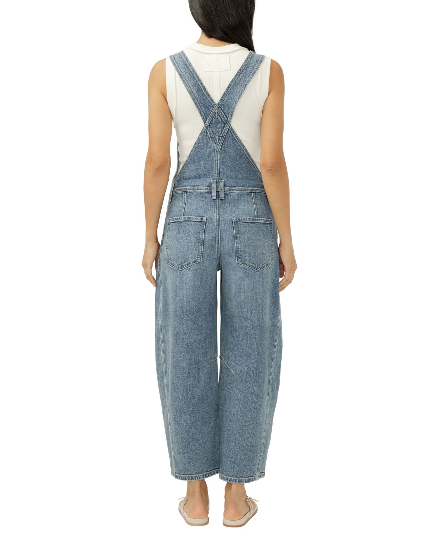 Женский комбинезон Silver Jeans Co. Denim Barrel-Leg Overalls, цвет: Miramar — фото 4
