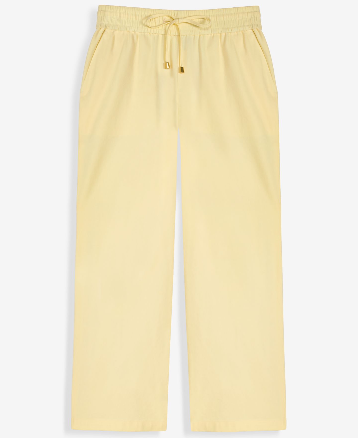 Женские брюки I.N.C. International Concepts Plus Size Solid Drawstring Wide-Leg, цвет: Жёлтый туманный — фото 4