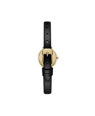 Beverly 1730m Gold and Black Leather Band Watch, 25mm