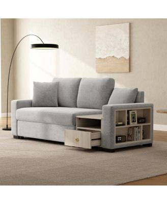 Modern Sofa Couch 79.3" Modular Upholstered with Storage Armrest