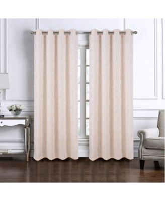 100% Polyester 140 GSM Liana Jacquard Grommet Curtain Panel 54" x 84" Beige