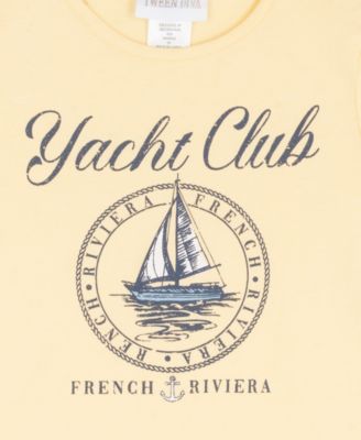 Girls 7-16 Graphic T-Shirt and Woven Skort With Ribbon, 2-Piece Set