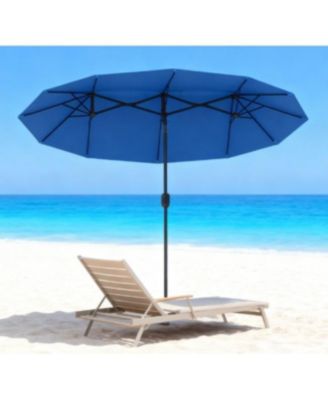 Outdoor Umbrella,Double-sided Patio Umbrella,with Push Button Tilt and Crank,3 Air Vents and 12 Ribs