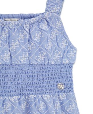 Girls' 7-16 Embroidered Oxford Tank Dress