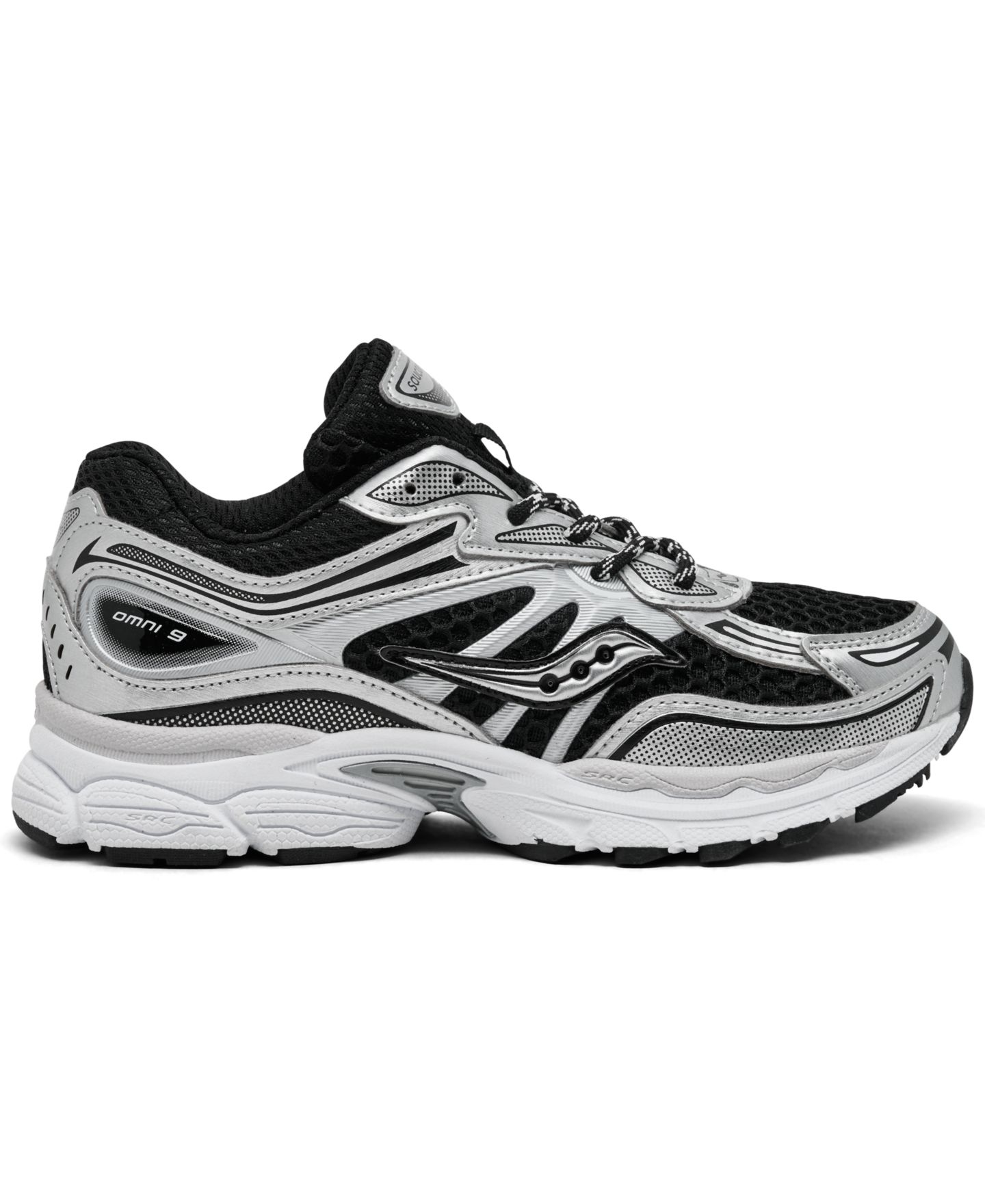 Кроссовки Saucony Omni 9 Running Sneakers from Finish Line для мальчиков, цвет: Чёрный / Серебристый — фото 2