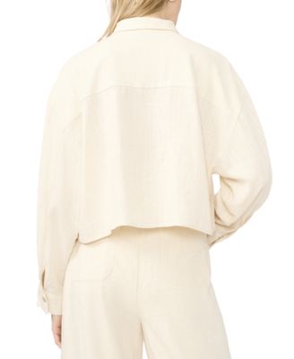 Women's Ruffle Front Flutter-Sleeve Top