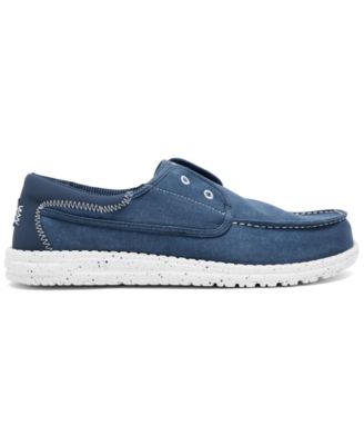 Men's Wally Cru Stretch Canvas Casual Moccasins from Finish Line