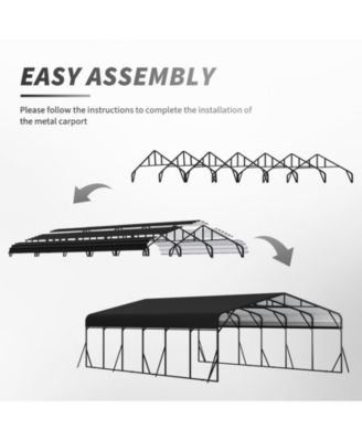 20x30 ft. Galvanized Steel Carport Shelter