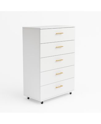 5 Drawer Dresser with Handles Modern Storage Cabinet