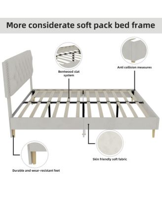 Suede Soft Package Full Size Bed Frame