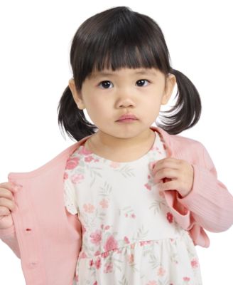 Baby Girls' Round Neck Cardigan, Dress and Bloomers, 3-Piece Set