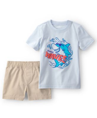 Girls' Toddler 2T-5T Shark Top & Short, 2-Piece Set