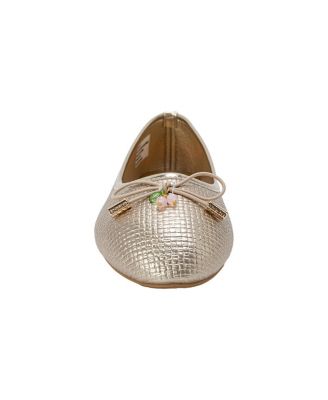 Big Girls Ballet Flats - with Cherry Charm, Elastic Bow, and Logo Aglets