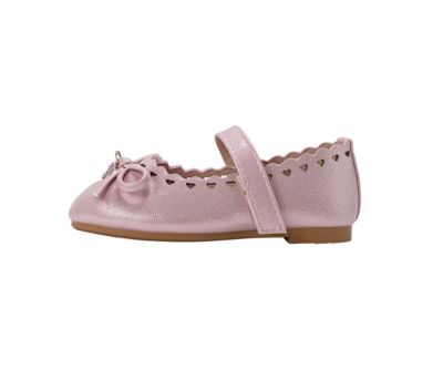 Little Girls Flat with Bow and Hanging B Charm