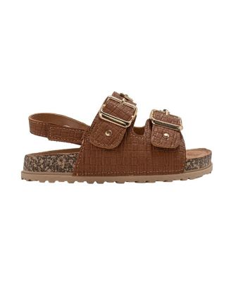 Girls Footbed Sandals - Comfortable Design with Double Buckle and Charms
