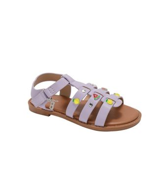 Girls Girl's  Fashion Sandals – Comfy Dressy Shoes with Fruit Accents, Studs, and Hanging  b  Charm