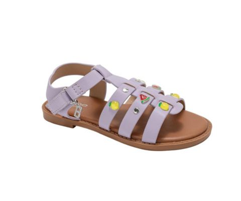 Сандалии Bebe Fashion Sandals – Comfy Dressy Shoes with Fruit Accents, Studs, and Hanging b Charm для девочек, цвет: Лавандовый