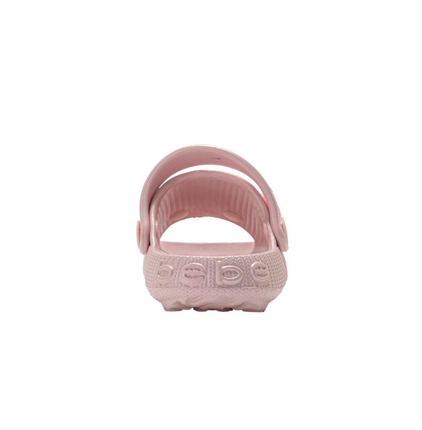 Детские шлёпанцы Bebe из EVA на платформе с радужным покрытием и морскими подвесками, цвет: Светлый розовый — фото 5