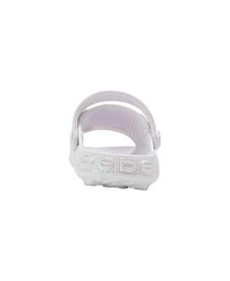 Little Girls Platform EVA Slide with Iridescent Finish and Sea Life Charms